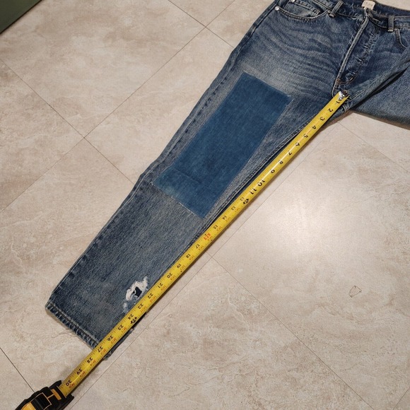 La Vie Rebecca Taylor Patched Velvet & Rigid Blue Denim Jeans Womens Size 27 - Picture 13 of 16